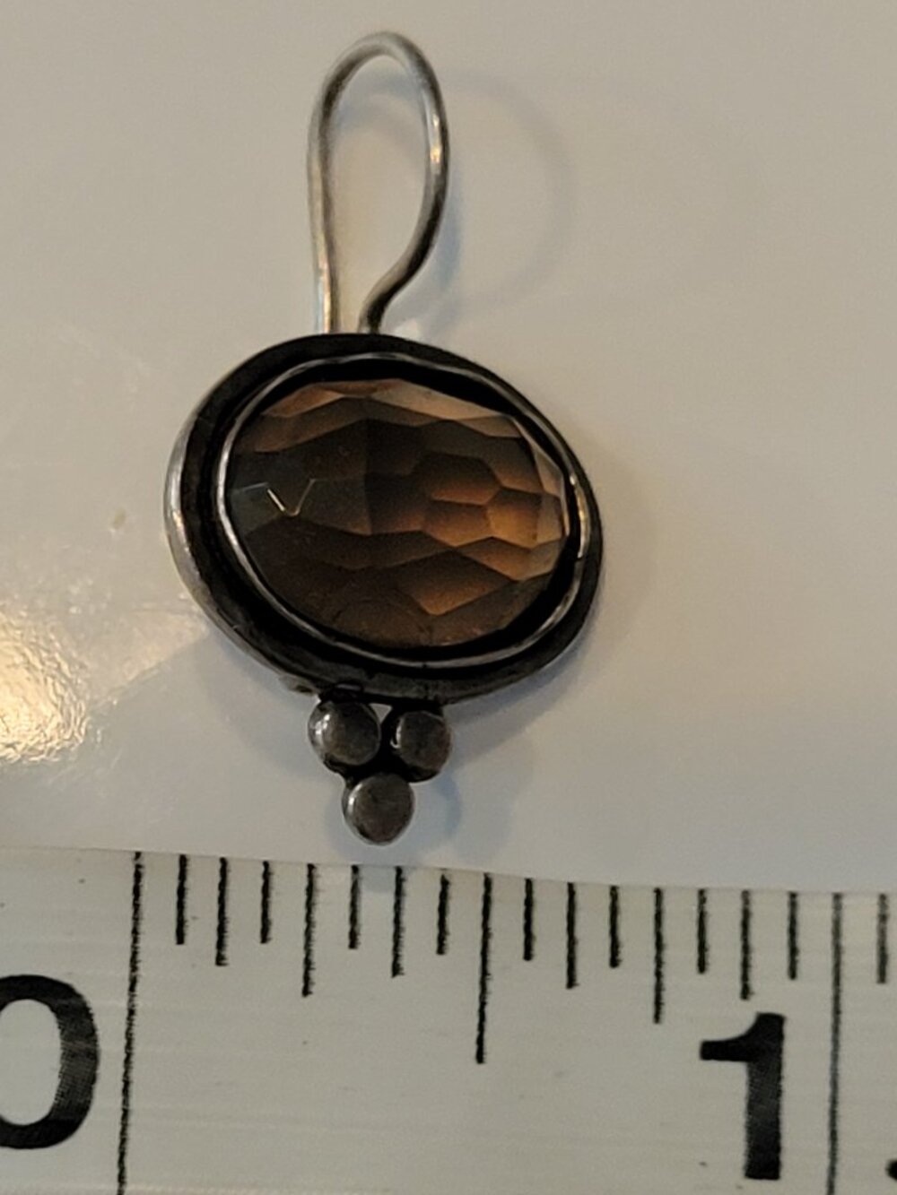 Artisan Smoky Quartz & Sterling Silver Earrings - Picture 4 of 4